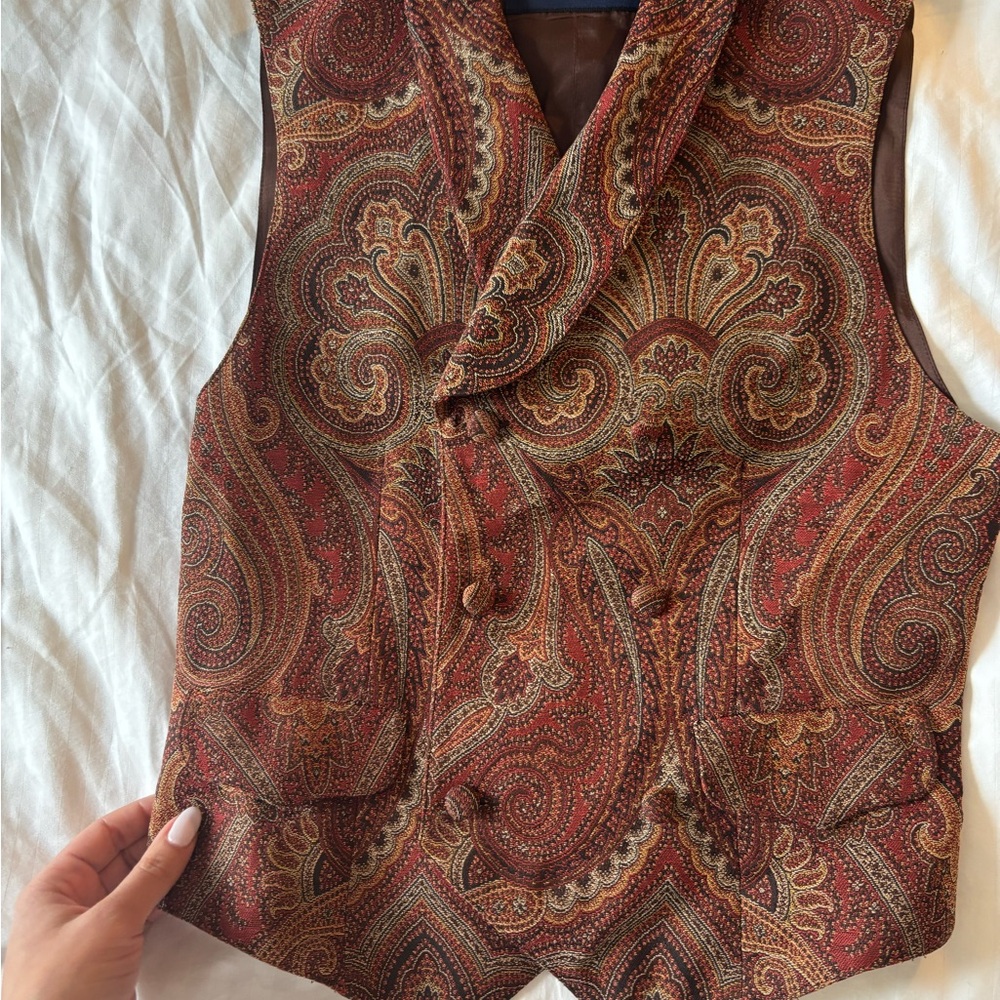 Vintage Ralph Lauren Double-Breasted Paisley Vest